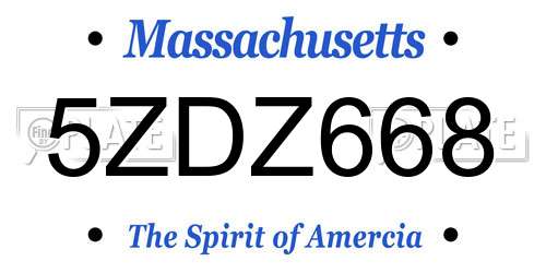 5ZDZ668 Massachusetts License Plate