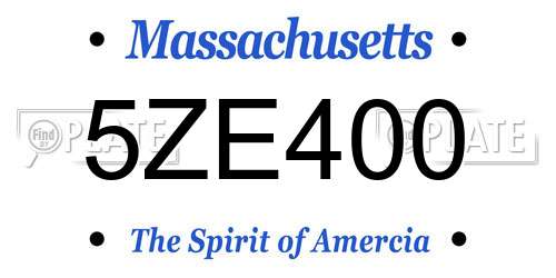5ZE400 Massachusetts License Plate