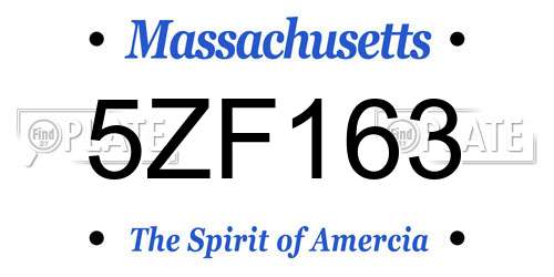 5ZF163 Massachusetts License Plate