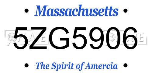 5ZG5906 Massachusetts License Plate