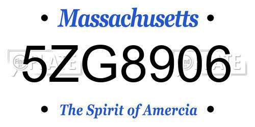 5ZG8906 Massachusetts License Plate