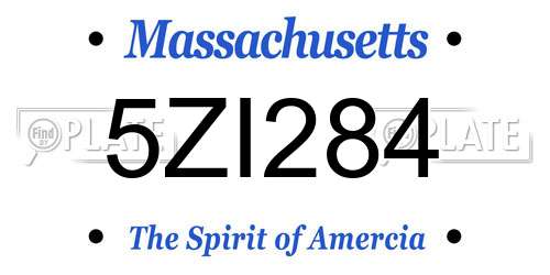 5ZI284 Massachusetts License Plate