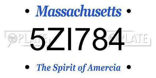 5ZI784 Massachusetts License Plate