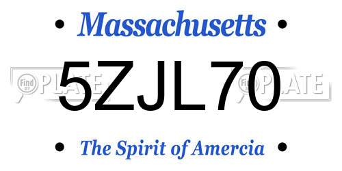 5ZJL70 Massachusetts License Plate