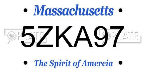 5ZKA97 Massachusetts License Plate