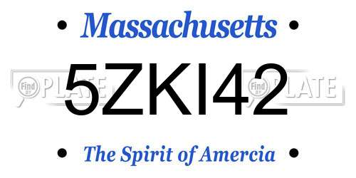 5ZKI42 Massachusetts License Plate