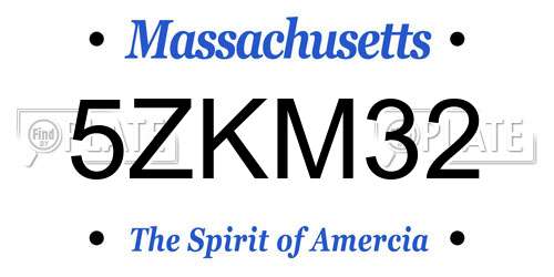 5ZKM32 Massachusetts License Plate