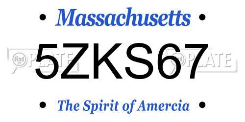 5ZKS67 Massachusetts License Plate