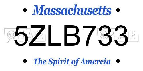 5ZLB733 Massachusetts License Plate