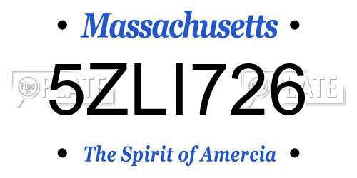 5ZLI726 Massachusetts License Plate