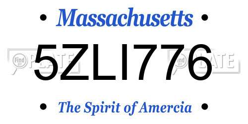 5ZLI776 Massachusetts License Plate