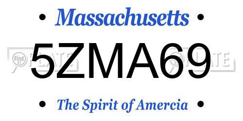 5ZMA69 Massachusetts License Plate