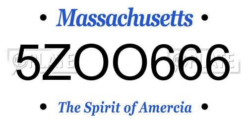 5ZOO666 Massachusetts License Plate