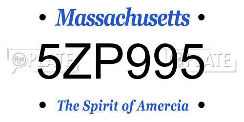 5ZP995 Massachusetts License Plate
