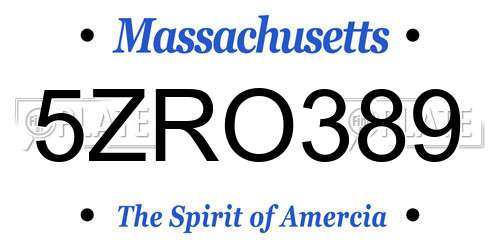5ZRO389 Massachusetts License Plate