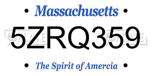 5ZRQ359 Massachusetts License Plate