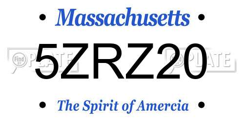 5ZRZ20 Massachusetts License Plate