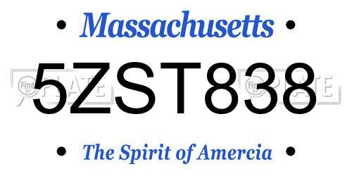 5ZST838 Massachusetts License Plate