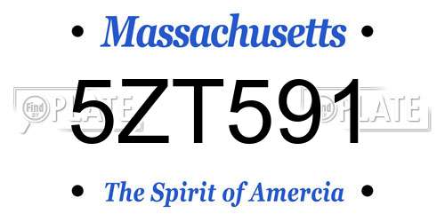 5ZT591 Massachusetts License Plate