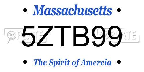 5ZTB99 Massachusetts License Plate