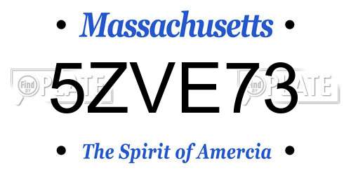 5ZVE73 Massachusetts License Plate