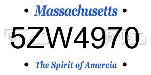 5ZW4970 Massachusetts License Plate