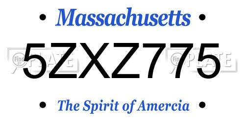 5ZXZ775 Massachusetts License Plate