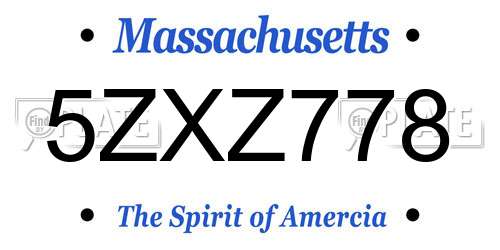 5ZXZ778 Massachusetts License Plate