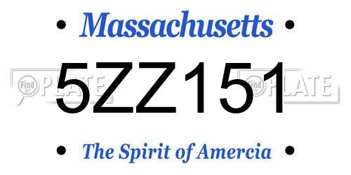 5ZZ151 Massachusetts License Plate