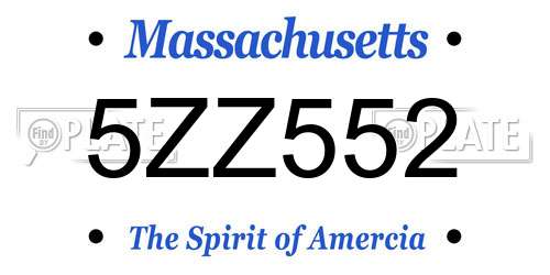 5ZZ552 Massachusetts License Plate
