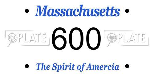 600 Massachusetts License Plate