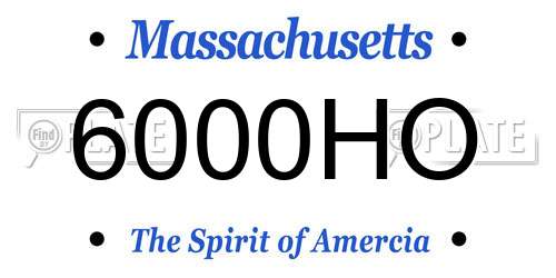6000HO Massachusetts License Plate