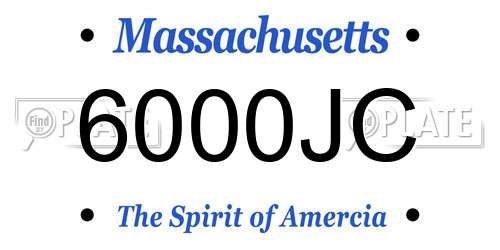 6000JC Massachusetts License Plate