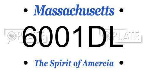 6001DL Massachusetts License Plate