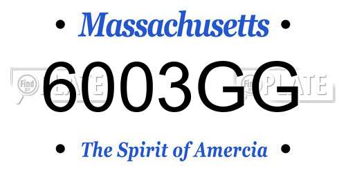 6003GG Massachusetts License Plate