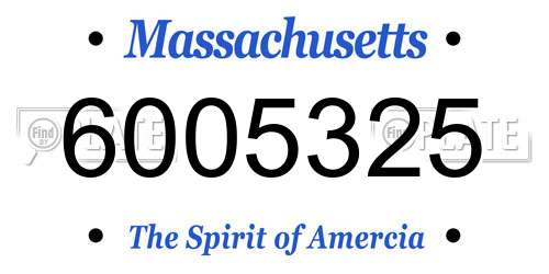 6005325 Massachusetts License Plate
