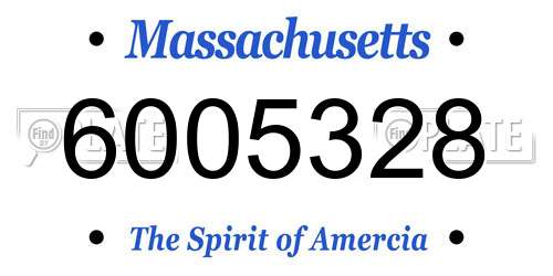 6005328 Massachusetts License Plate