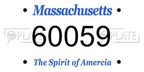 60059 Massachusetts License Plate