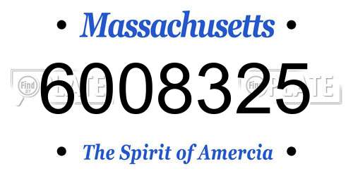 6008325 Massachusetts License Plate