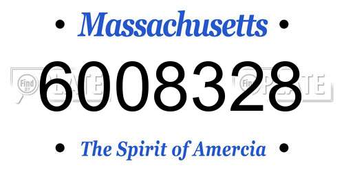6008328 Massachusetts License Plate