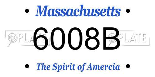 6008B Massachusetts License Plate