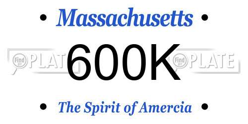 600K Massachusetts License Plate
