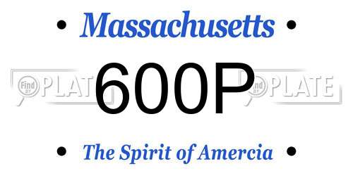 600P Massachusetts License Plate