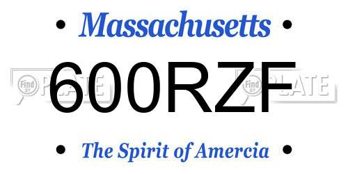 600RZF Massachusetts License Plate