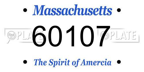 60107 Massachusetts License Plate