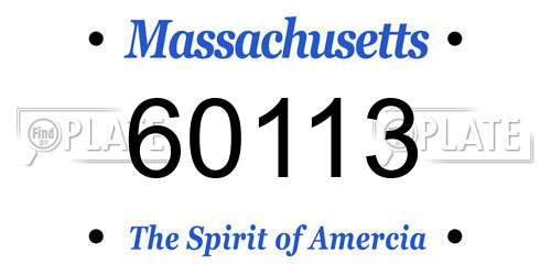 60113 Massachusetts License Plate