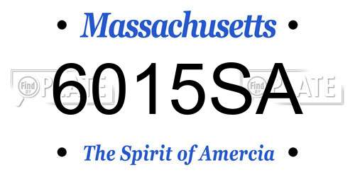6015SA Massachusetts License Plate