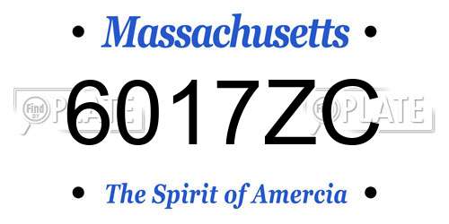 6017ZC Massachusetts License Plate