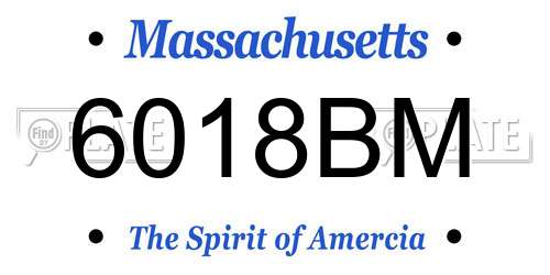 6018BM Massachusetts License Plate