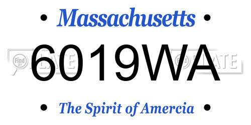 6019WA Massachusetts License Plate